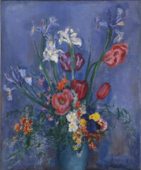 Jan Sluijters: Voorjaarsbloemen in een blauwe vaas