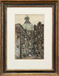 Te koop Floris Arntzenius bij Mark Smit Kunsthandel in Ommen.: De Ronde Lutherse Kerk in Amsterdam (in lijst)