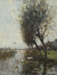 Willem Maris: Polderlandschap met eenden
