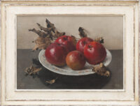 Jan Voerman junior schilderij te koop, Herfststilleven met appels: Herfststilleven met appels (in lijst)