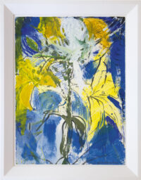 Erik Andriesse schilderij, Gele lelies, te koop!: Gele lelies (in lijst)