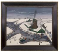 Jannie Kuiper: Winter in Nieuwe Niedorp (in lijst)