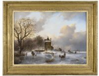 Petrus Marinus Brouwer: Hollands wintertafereel (in lijst)