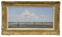 Hendrik Willem Mesdag: Strandgezicht met spelende kinderen (in lijst)