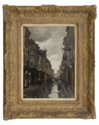 Floris Arntzenius: Figuren in de Spuistraat te Den Haag (in lijst)
