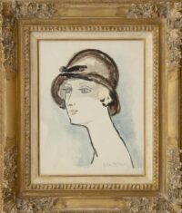 Kees van Dongen: Vrouw met zwarte hoed (in lijst)