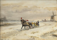 Otto Eerelman: Arrenslee in winters landschap