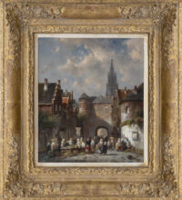 Charles Leickert: Zonnig stadsgezicht (in lijst)