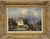 Charles Leickert: Zomers stadsgezicht (in lijst)