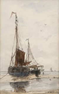 Hendrik Willem Mesdag: Bomschuiten op het strand