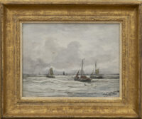 Hendrik Willem Mesdag: Uitvarende bomschuiten (in lijst)