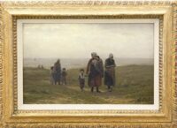 Philip Lodewijk Jacob Frederik Sadée: Na het vertrek van de vissers bij Scheveningen (in lijst)