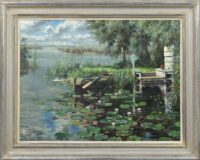 Willem Elisa Roelofs: Plasgezicht met waterlelies (in lijst)