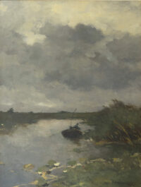 Hendrik Johannes Weissenbruch: Roeier in poldervaart