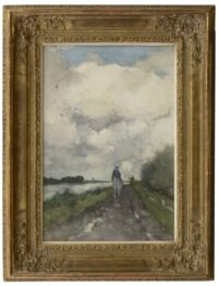 Hendrik Johannes Weissenbruch: Ruiters op het jaagpad bij Noorden (in lijst)