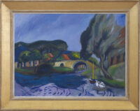 Jan Wiegers: Waterpoort (vermoedelijk Sloten) (in lijst)