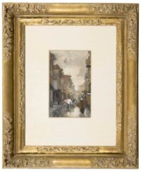 Floris Arntzenius: Wandelen door de Spuistraat, Den Haag (in lijst)