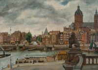 George Friederich Ferdinand Schiller: Gezicht op de Prins Hendrikkade, met de St. Nicolaaskerk te Amsterdam