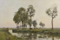 Cornelis Vreedenburgh: Koeien in een zonnig landschap bij Bunschoten